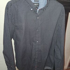 Metro Men's Black and White Polka Dot Shirt